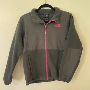 The North Face Fleece and Nylon Women’s Jacket - Gray with Pink